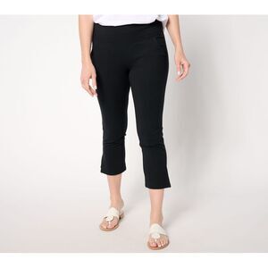 Women with Control Black Cropped Pull-On Pants